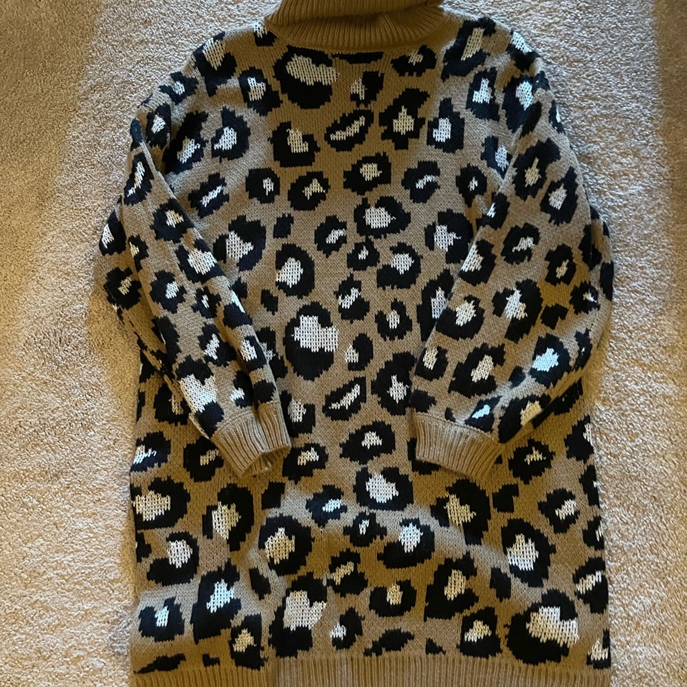 New Cheetah Print Sweater Dress